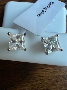 2.36ct D Clarity Moissanite Studs in 925 Sterling NWT